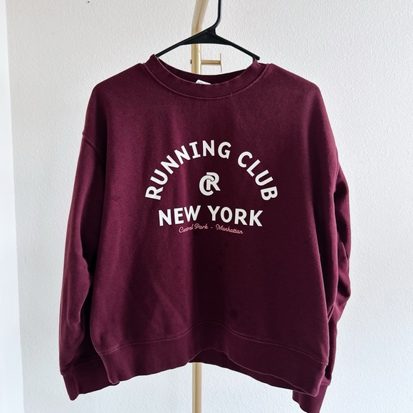 H&M Sweaters - H&M Burgundy Running Club Crewneck - Size XS